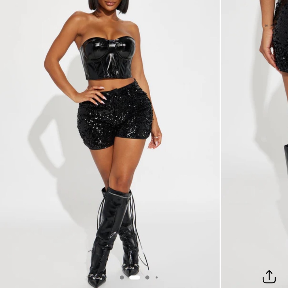 Fashion Nova Black Sequin Ensemble